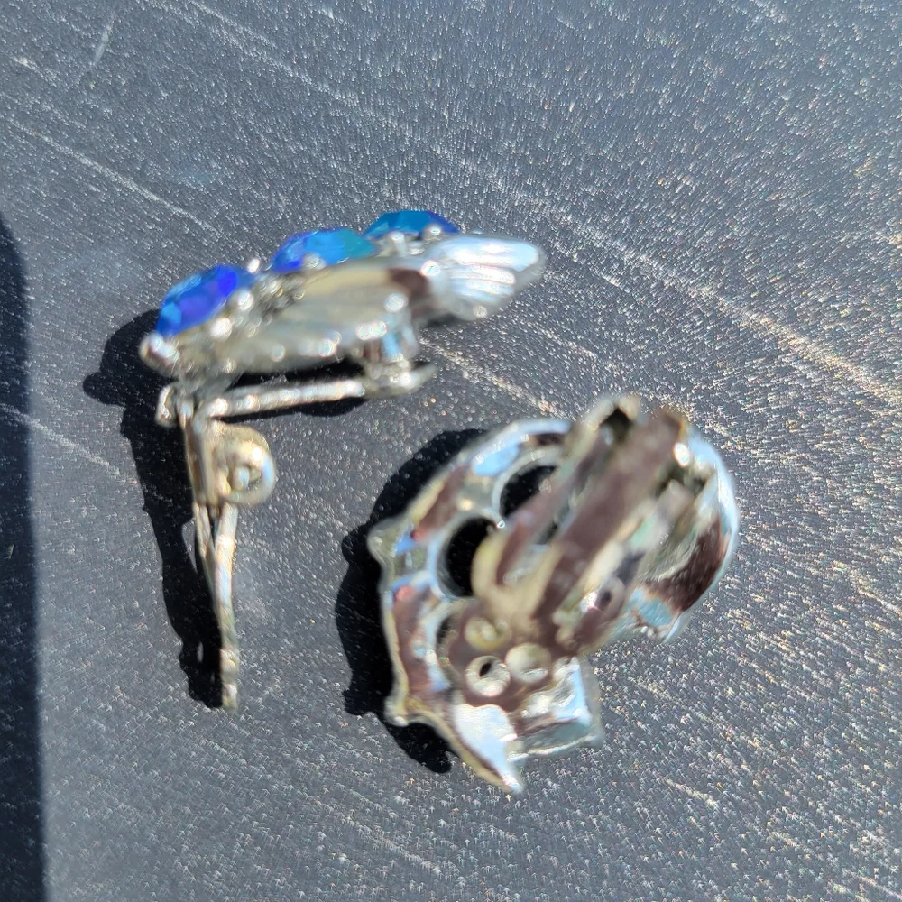 Contemporary Clip-On Earrings ~ 4pr ~ Rhinestones ~ Craft ~ Re-purpose ~ Upcycle